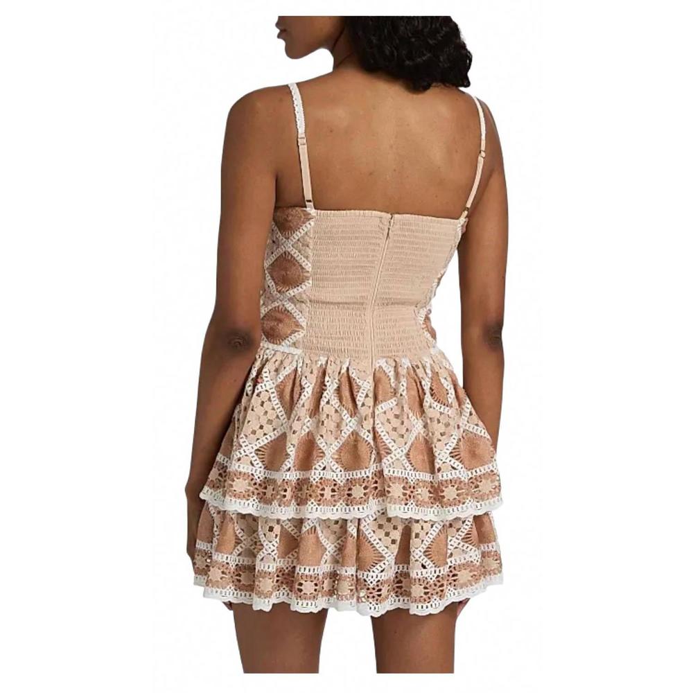 NEW PATBO bossa crochet mini dress in beige - Picture 2 of 5